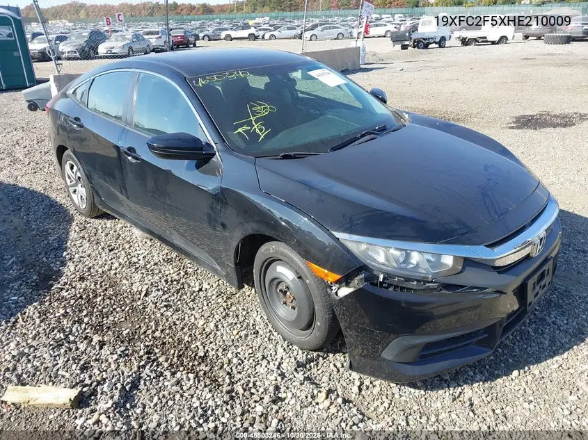 HONDA CIVIC 2017, VIN 19XFC2F5XHE210009