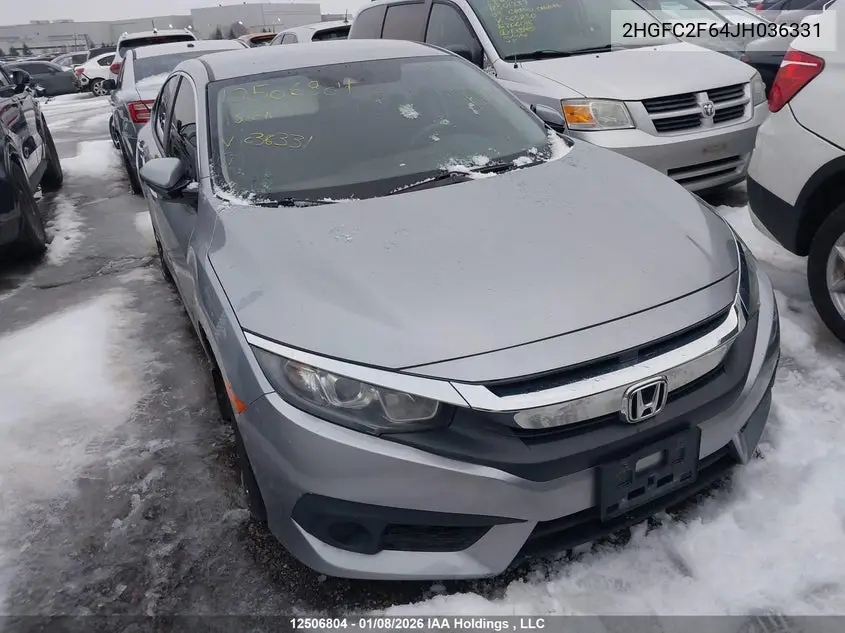 HONDA CIVIC 2018, VIN 2HGFC2F64JH036331
