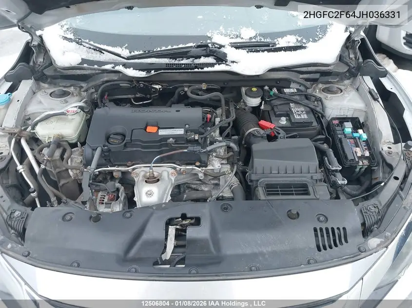 2018 HONDA CIVIC VIN 2HGFC2F64JH036331 — фото 10