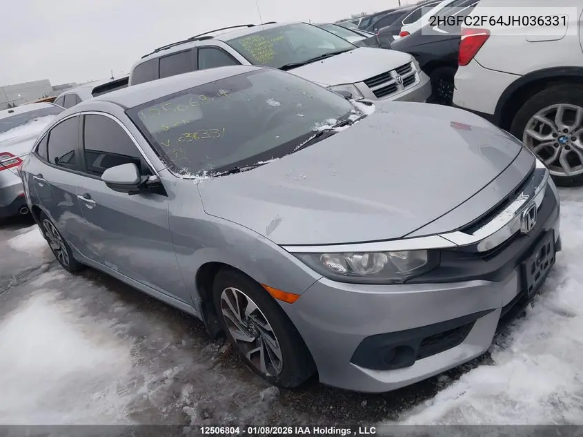 2018 HONDA CIVIC VIN 2HGFC2F64JH036331 — фото 12