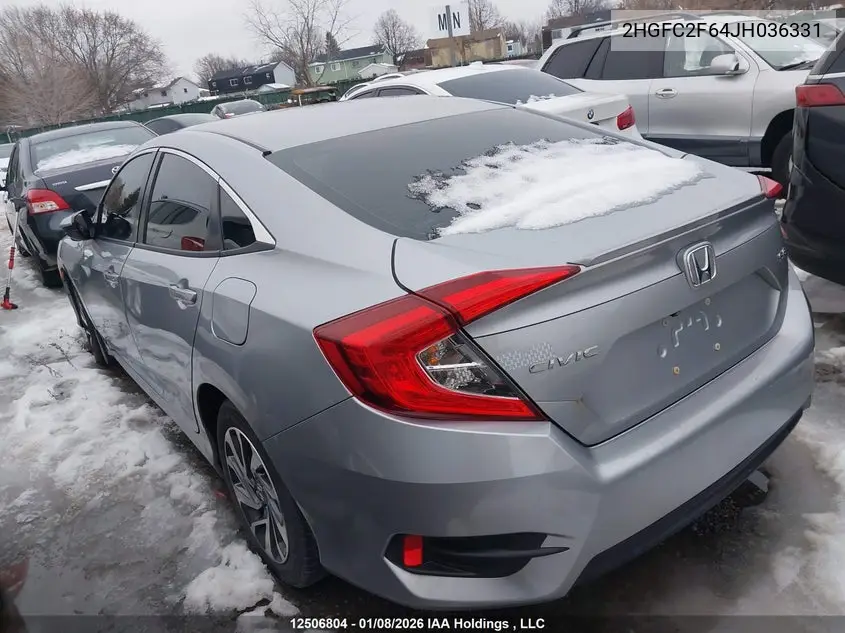 2018 HONDA CIVIC VIN 2HGFC2F64JH036331 — фото 13