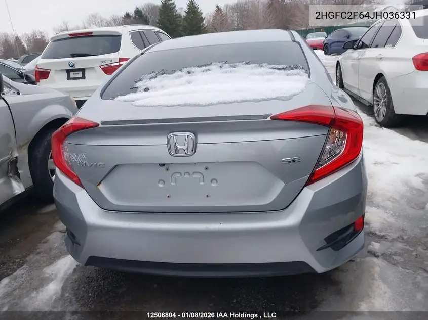 2018 HONDA CIVIC VIN 2HGFC2F64JH036331 — фото 15