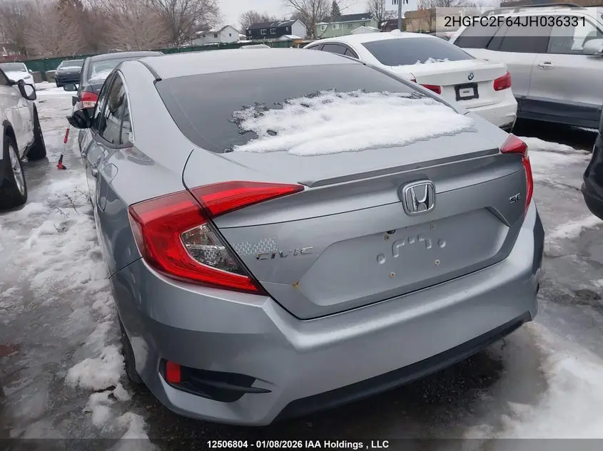 2018 HONDA CIVIC VIN 2HGFC2F64JH036331 — фото 3
