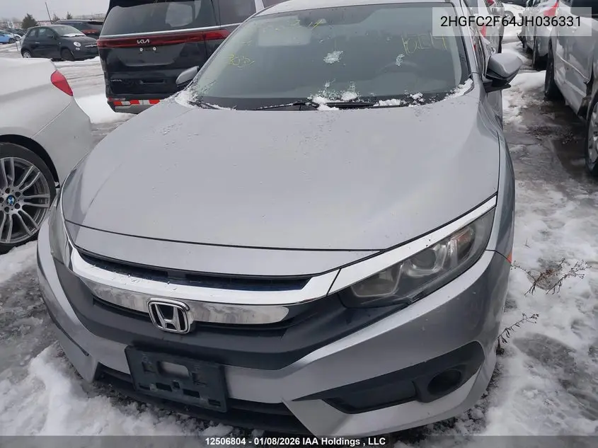 2018 HONDA CIVIC VIN 2HGFC2F64JH036331 — фото 6