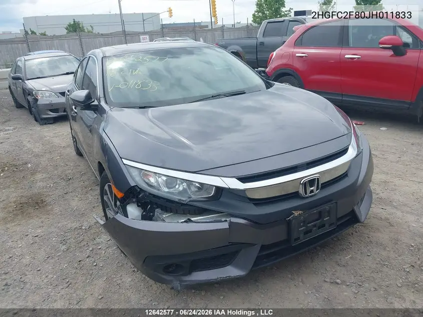 HONDA CIVIC 2018, VIN 2HGFC2F80JH011833
