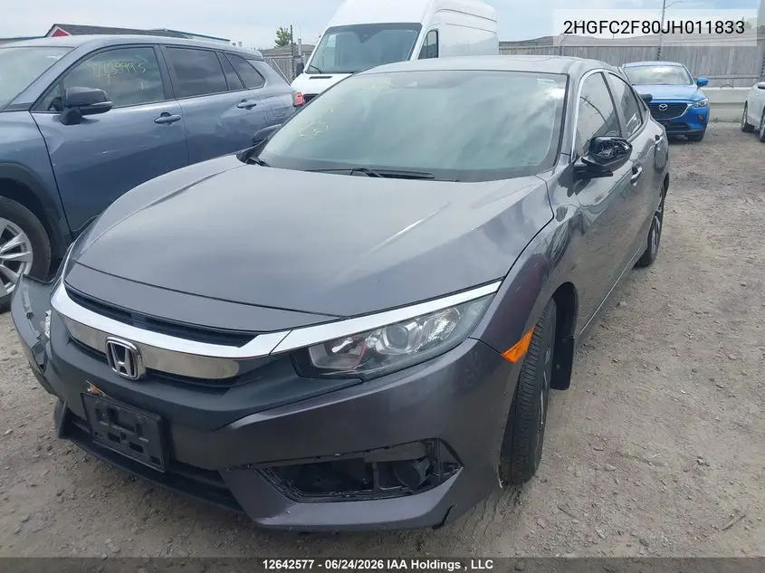 2018 HONDA CIVIC VIN 2HGFC2F80JH011833 — фото 11