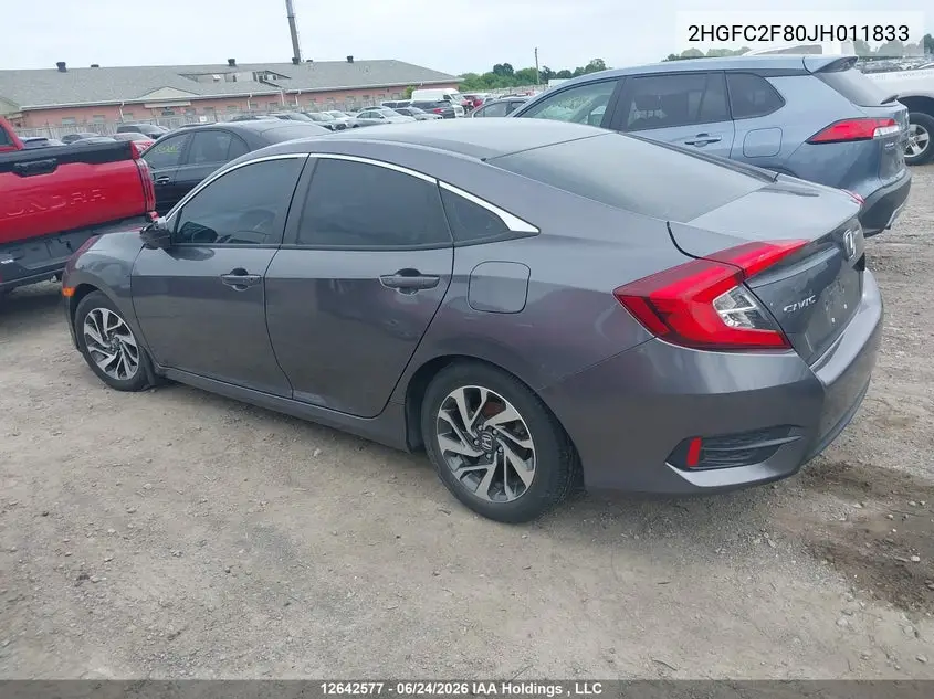 2018 HONDA CIVIC VIN 2HGFC2F80JH011833 — фото 13
