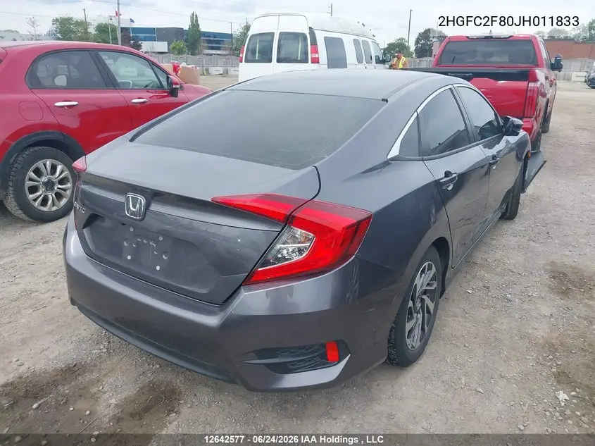 2018 HONDA CIVIC VIN 2HGFC2F80JH011833 — фото 4