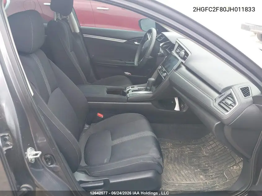 2018 HONDA CIVIC VIN 2HGFC2F80JH011833 — фото 5
