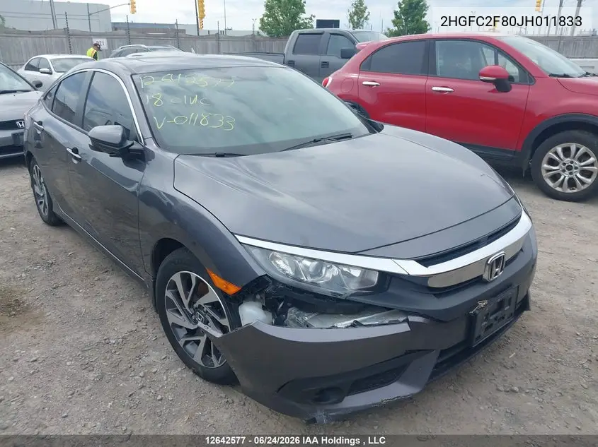 2018 HONDA CIVIC VIN 2HGFC2F80JH011833 — фото 6