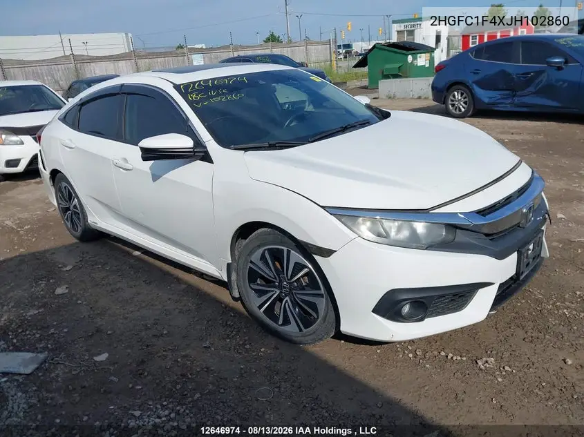 HONDA CIVIC 2018, VIN 2HGFC1F4XJH102860