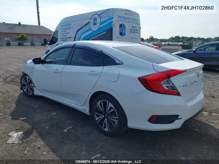 2018 HONDA CIVIC VIN 2HGFC1F4XJH102860 — фото 3