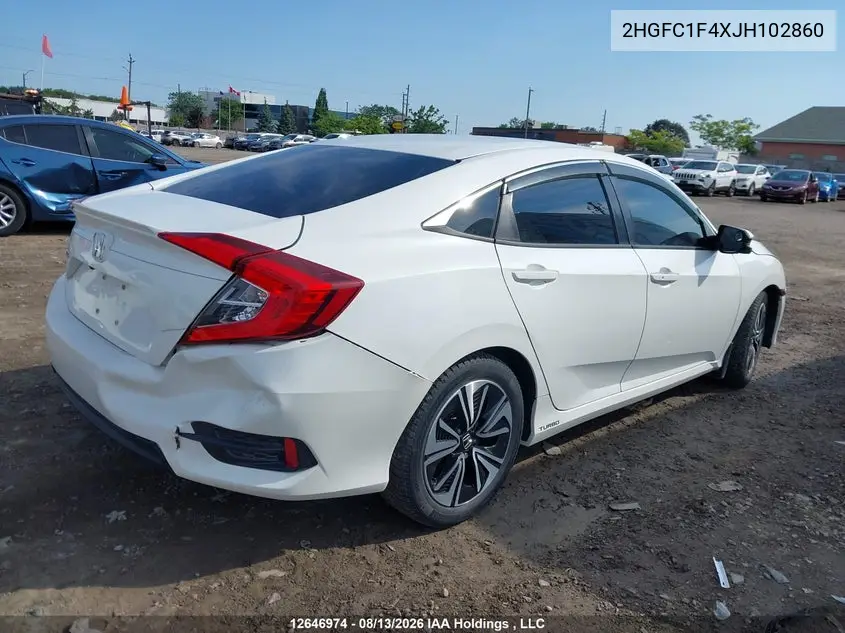 2018 HONDA CIVIC VIN 2HGFC1F4XJH102860 — фото 4