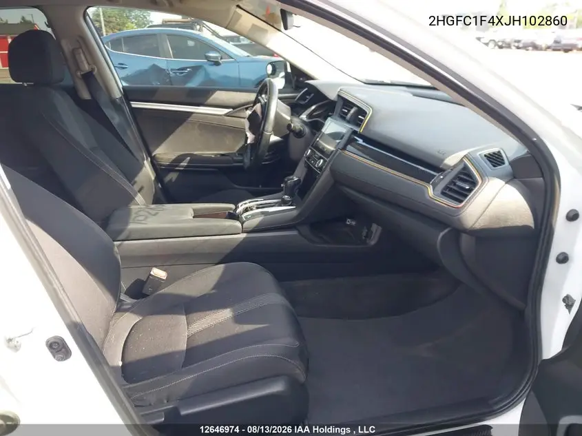 2018 HONDA CIVIC VIN 2HGFC1F4XJH102860 — фото 5