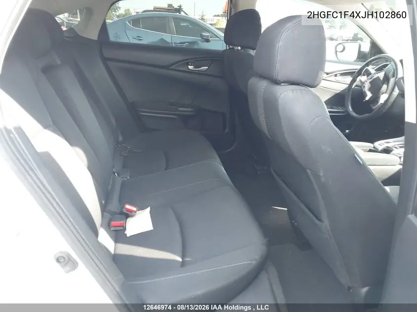 2018 HONDA CIVIC VIN 2HGFC1F4XJH102860 — фото 8