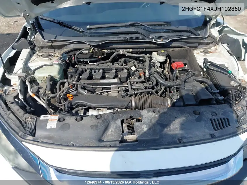 2018 HONDA CIVIC VIN 2HGFC1F4XJH102860 — фото 9