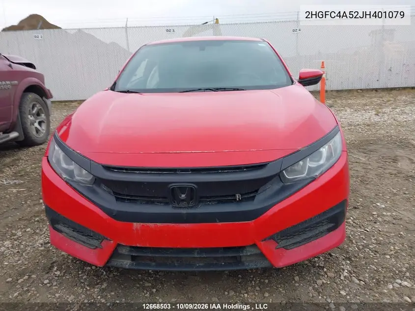 2018 HONDA CIVIC VIN 2HGFC4A52JH401079 — фото 13