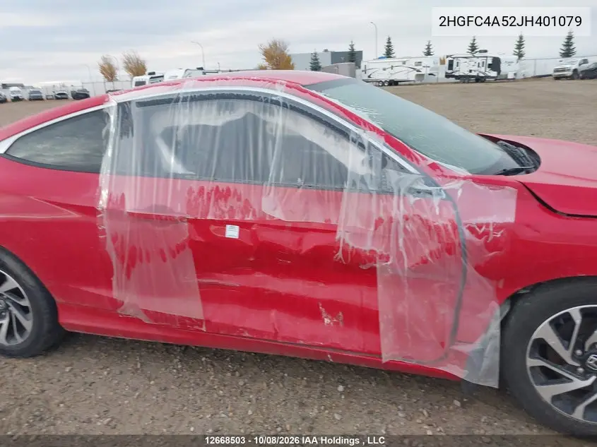 2018 HONDA CIVIC VIN 2HGFC4A52JH401079 — фото 5