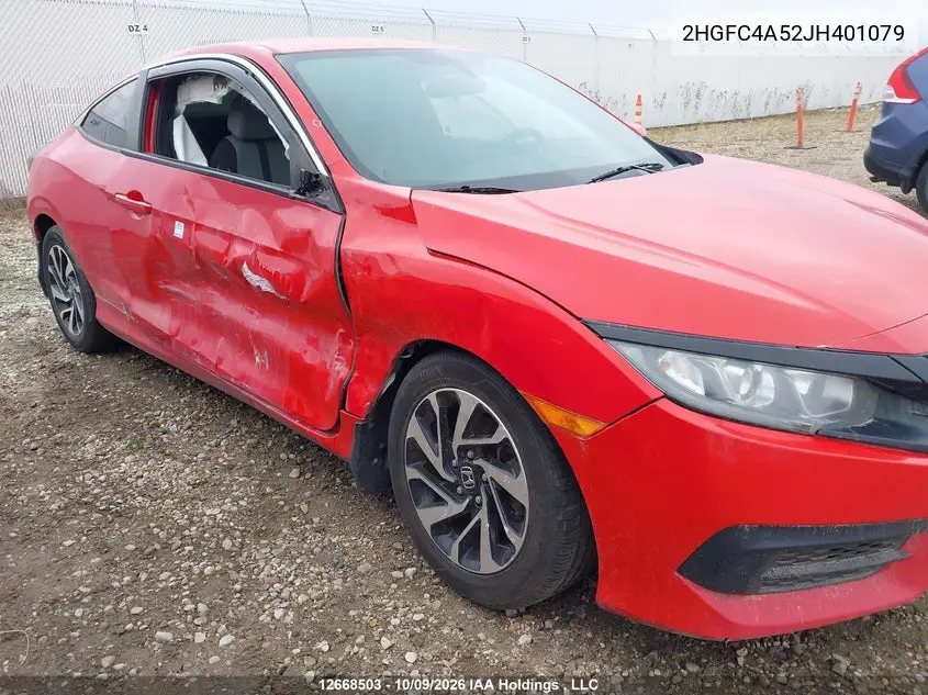 2018 HONDA CIVIC VIN 2HGFC4A52JH401079 — фото 6