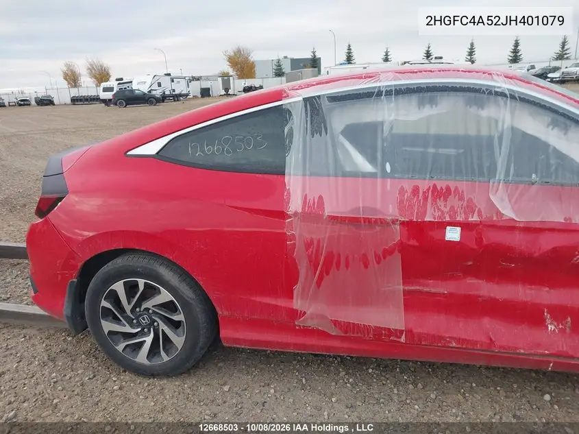 2018 HONDA CIVIC VIN 2HGFC4A52JH401079 — фото 8