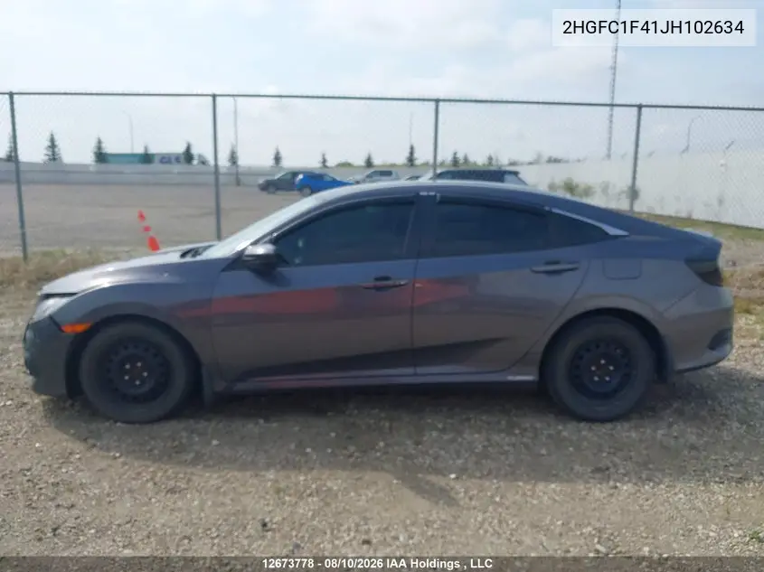 2018 HONDA CIVIC VIN 2HGFC1F41JH102634 — фото 14