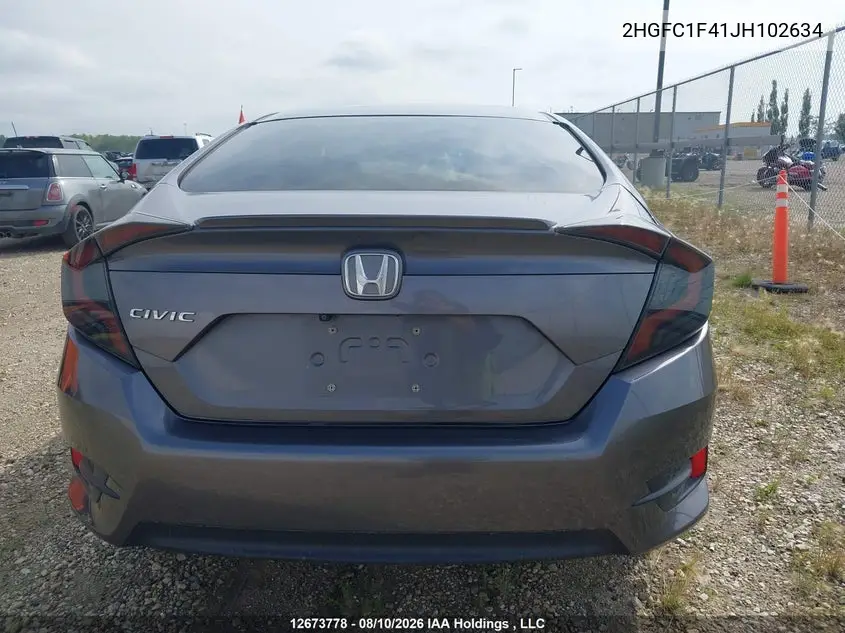 2018 HONDA CIVIC VIN 2HGFC1F41JH102634 — фото 16