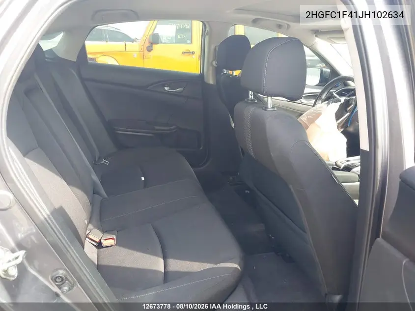 2018 HONDA CIVIC VIN 2HGFC1F41JH102634 — фото 8