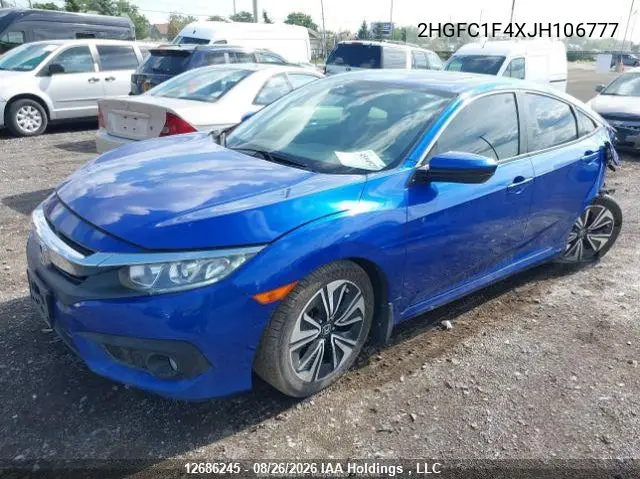 2018 HONDA CIVIC VIN 2HGFC1F4XJH106777 — фото 3