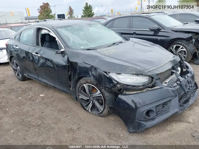 HONDA CIVIC 2018, VIN 2HGFC1F90JH107304