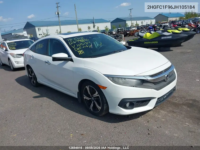 HONDA CIVIC 2018, VIN 2HGFC1F96JH105184