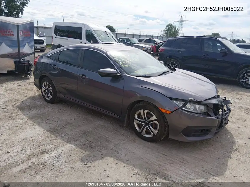 HONDA CIVIC 2018, VIN 2HGFC2F52JH005022
