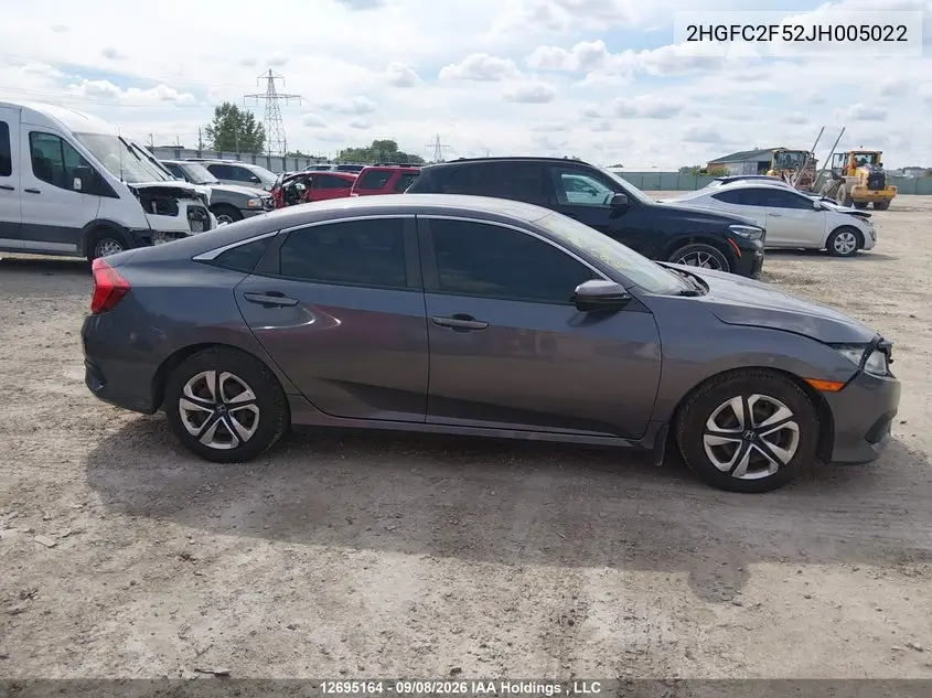 2018 HONDA CIVIC VIN 2HGFC2F52JH005022 — фото 14