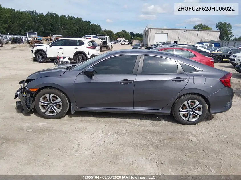 2018 HONDA CIVIC VIN 2HGFC2F52JH005022 — фото 15