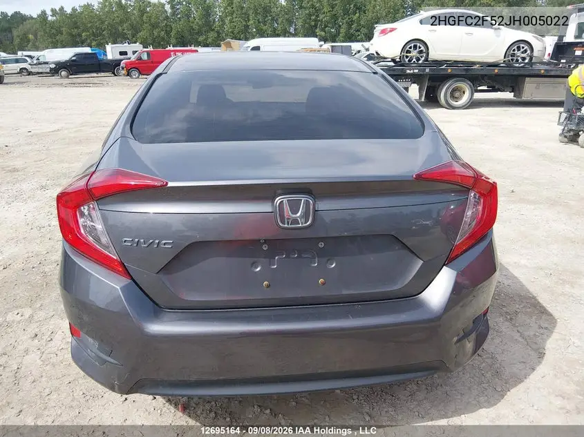2018 HONDA CIVIC VIN 2HGFC2F52JH005022 — фото 17