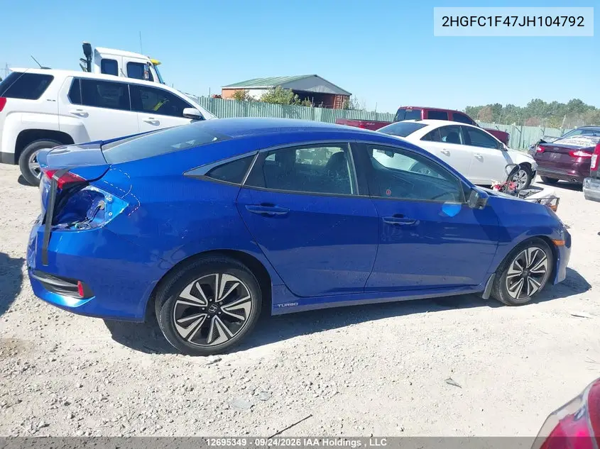 2018 HONDA CIVIC VIN 2HGFC1F47JH104792 — фото 14