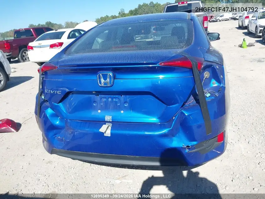 2018 HONDA CIVIC VIN 2HGFC1F47JH104792 — фото 17
