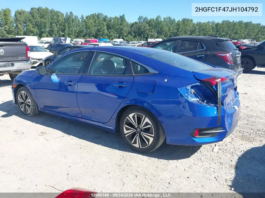 2018 HONDA CIVIC VIN 2HGFC1F47JH104792 — фото 3