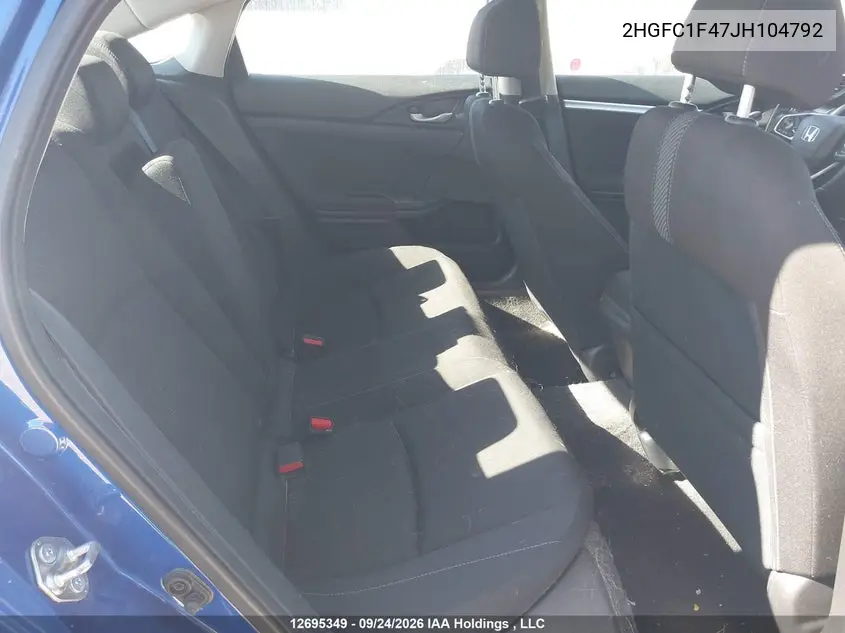 2018 HONDA CIVIC VIN 2HGFC1F47JH104792 — фото 8