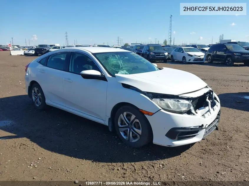 HONDA CIVIC 2018, VIN 2HGFC2F5XJH026023