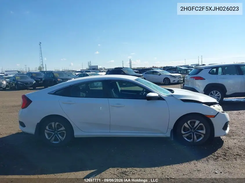 2018 HONDA CIVIC VIN 2HGFC2F5XJH026023 — фото 12