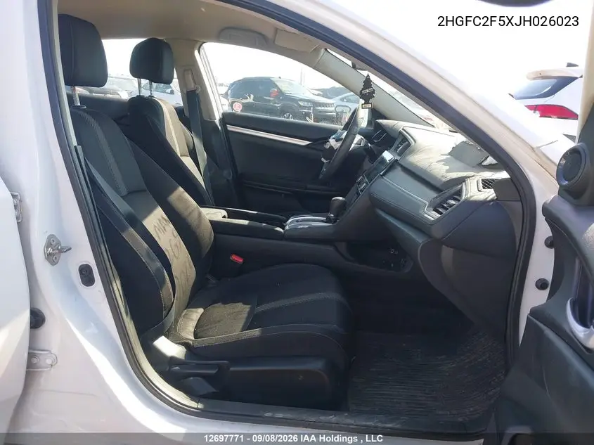 2018 HONDA CIVIC VIN 2HGFC2F5XJH026023 — фото 5