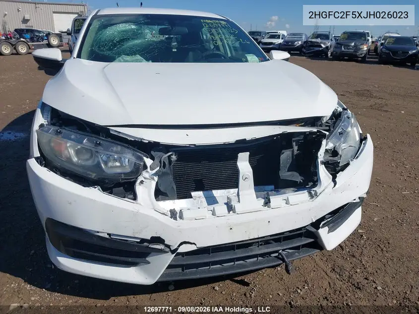 2018 HONDA CIVIC VIN 2HGFC2F5XJH026023 — фото 6