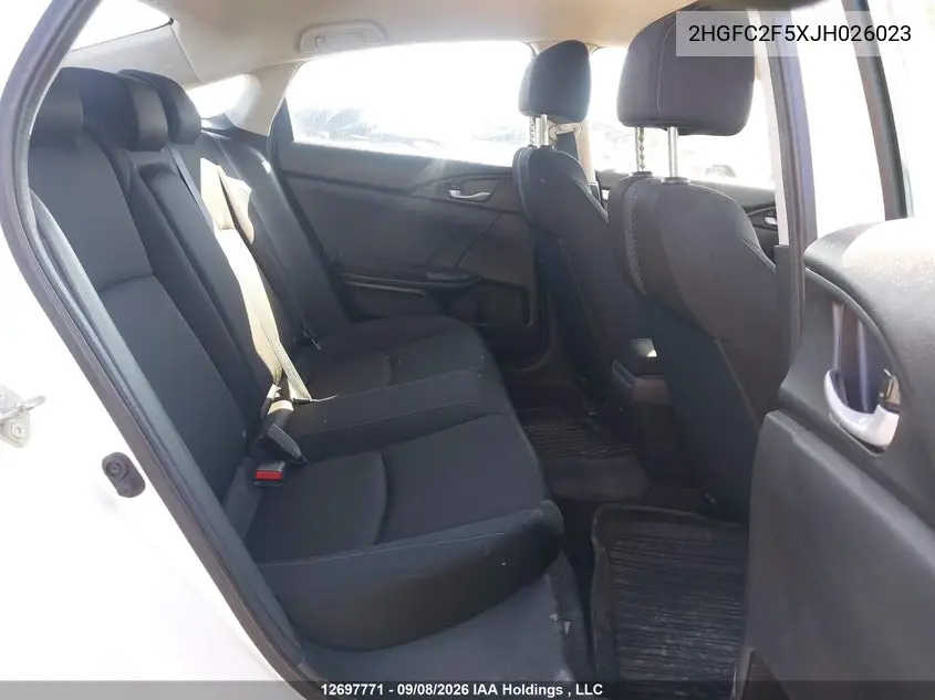 2018 HONDA CIVIC VIN 2HGFC2F5XJH026023 — фото 8