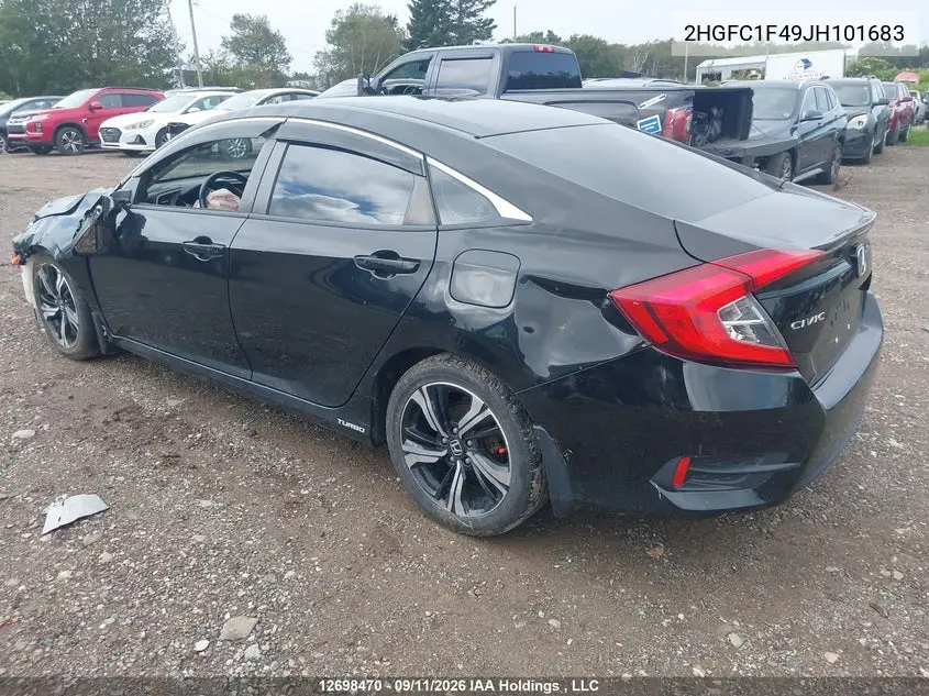 2018 HONDA CIVIC VIN 2HGFC1F49JH101683 — фото 3