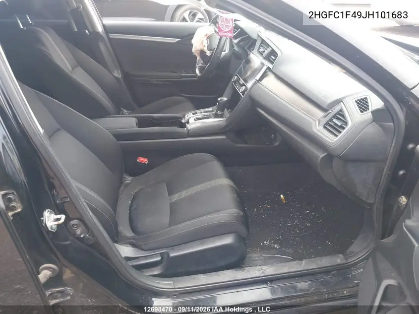 2018 HONDA CIVIC VIN 2HGFC1F49JH101683 — фото 5