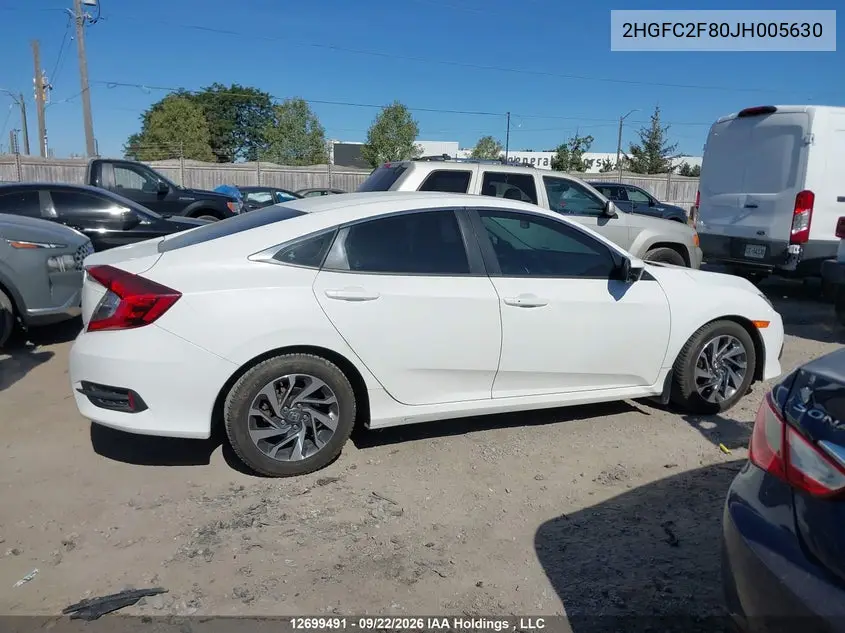2018 HONDA CIVIC VIN 2HGFC2F80JH005630 — фото 13