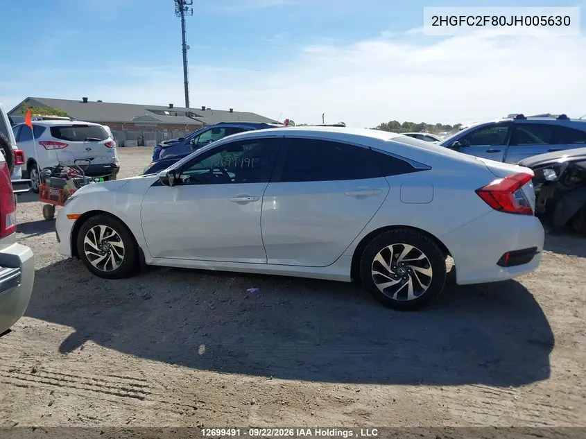 2018 HONDA CIVIC VIN 2HGFC2F80JH005630 — фото 14
