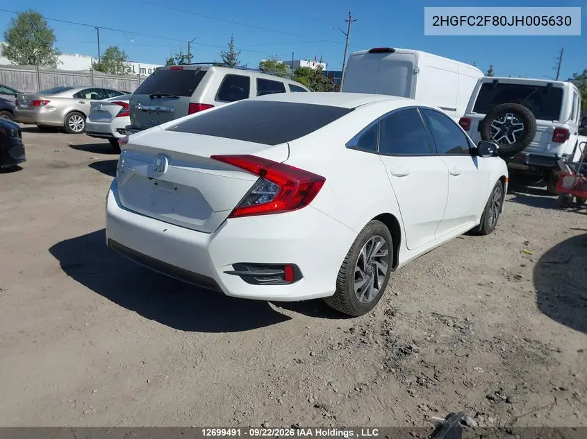 2018 HONDA CIVIC VIN 2HGFC2F80JH005630 — фото 4