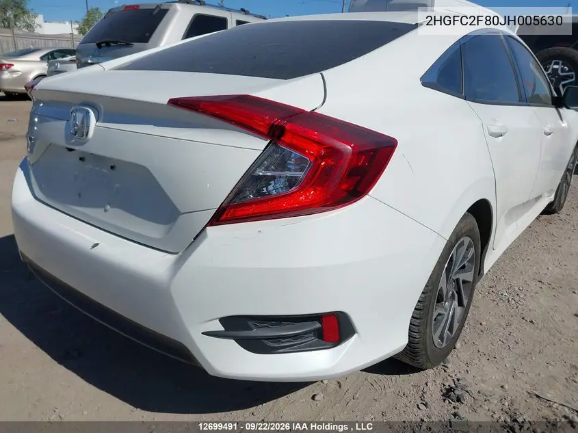2018 HONDA CIVIC VIN 2HGFC2F80JH005630 — фото 6