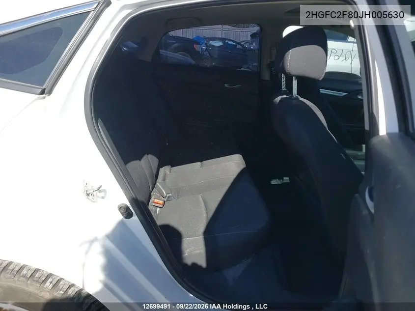 2018 HONDA CIVIC VIN 2HGFC2F80JH005630 — фото 8
